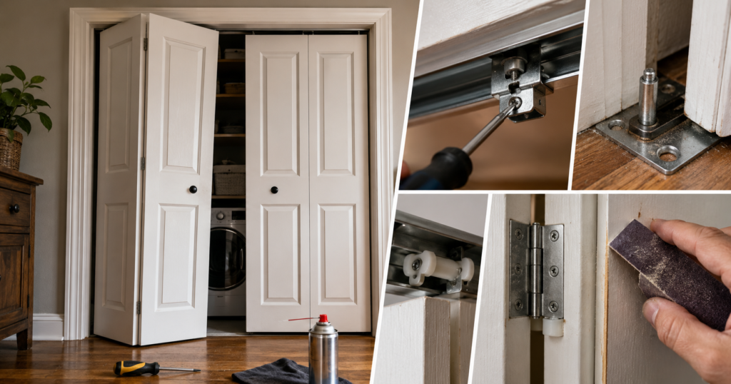 how to fix a bifold door that won't close step by step guide