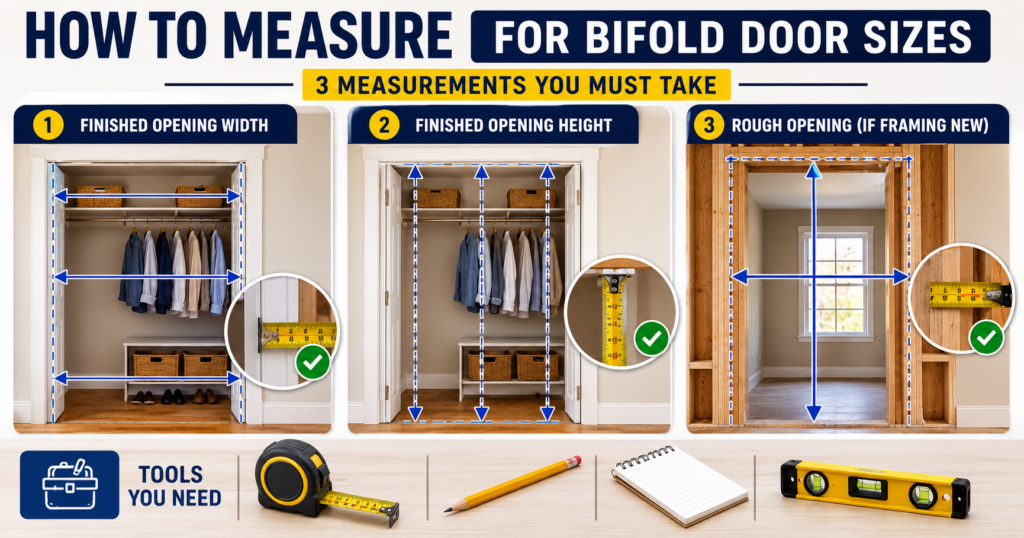 how to measure for bifold door sizes 3 measurements you must take
