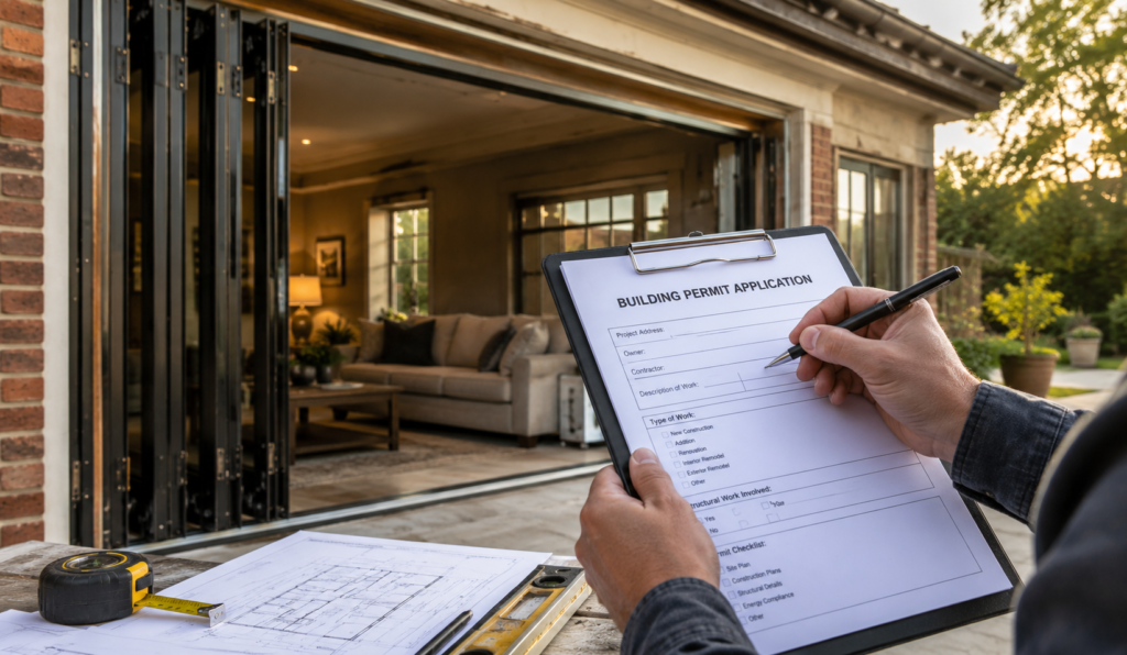 do you need a permit when replacing patio doors with bifold doors