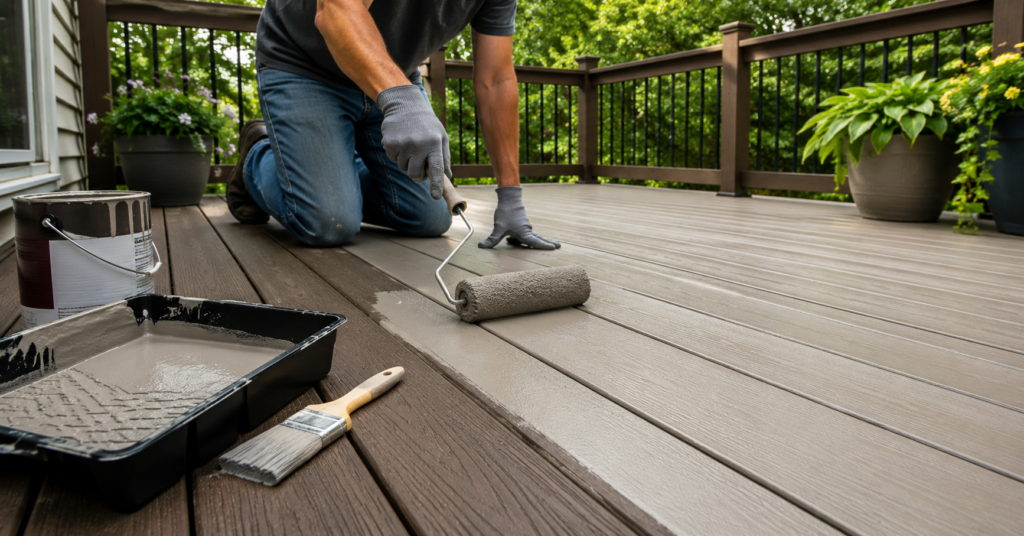 How to paint uncapped Trex decking correctly using exterior latex acrylic paint on a pre-2010 composite deck.