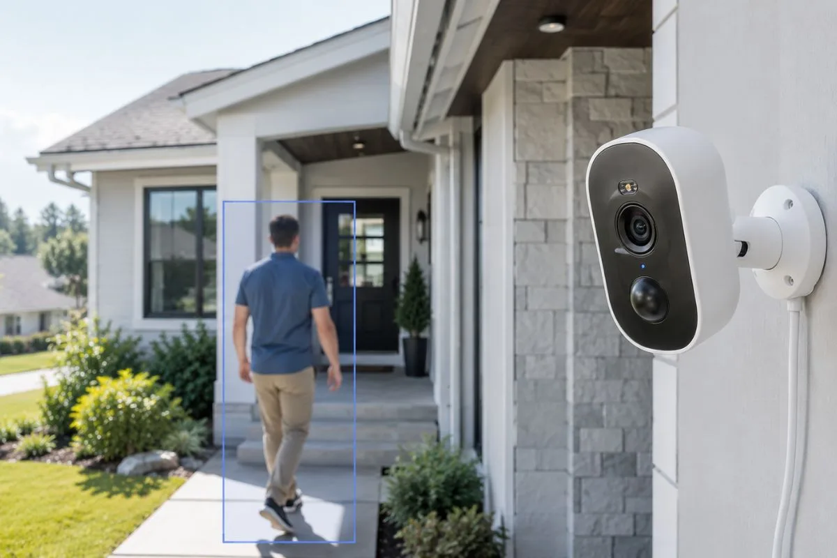 Defender GO 2K camera detecting a person with AI Defender GO 2K camera detecting a person with AI