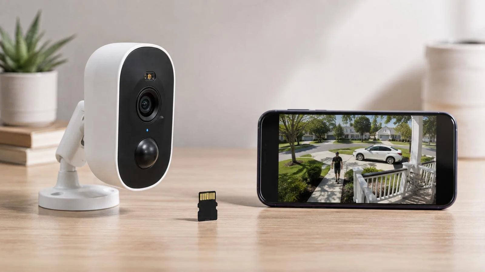 Defender GO 2K Local Storage and Mobile App Defender GO 2K camera with microSD card and mobile app footage