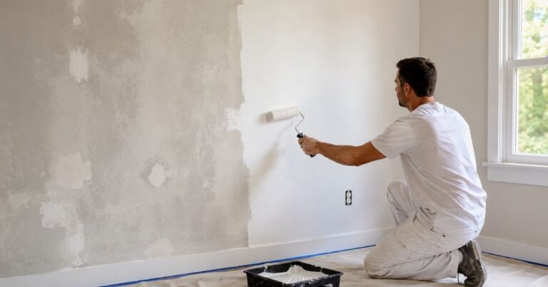 How to fix uneven paint on a wall with patchy areas and roller marks