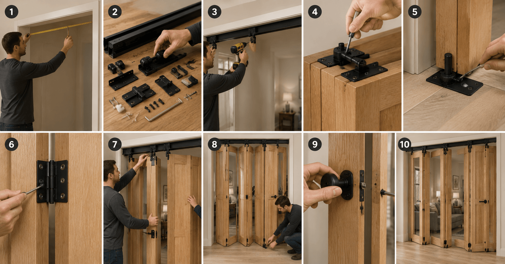 How to Install Bifold Door Hardware Step by Step. Step-by-step bifold door hardware installation process.