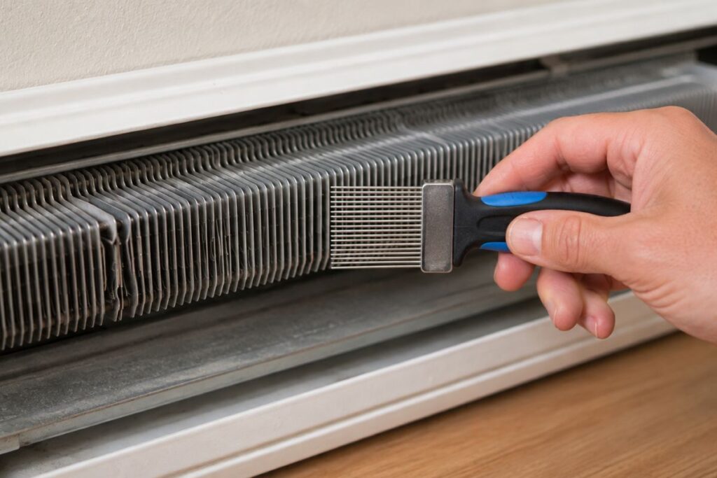 straighten bent baseboard heater fins.jpg
