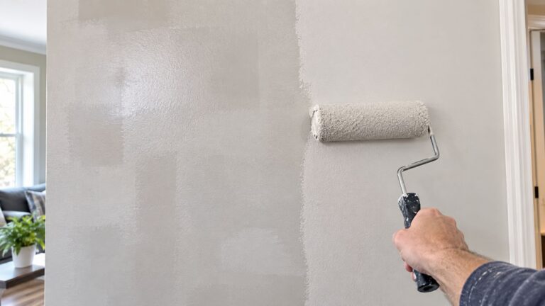 How to fix uneven paint on an interior wall with roller marks and patchy areas