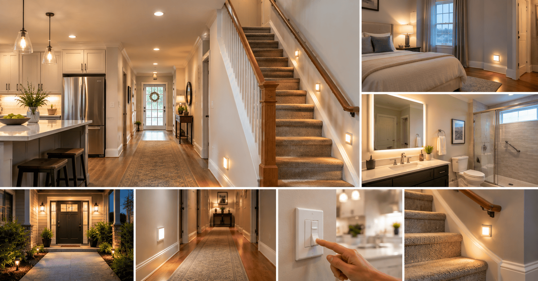 Aging in Place Home Modifications: Improving Home Lighting Aging in place home modifications featuring well-lit hallways, stairs, bedrooms, bathrooms, and entrances with task lighting, night lights, and motion-activated lighting.