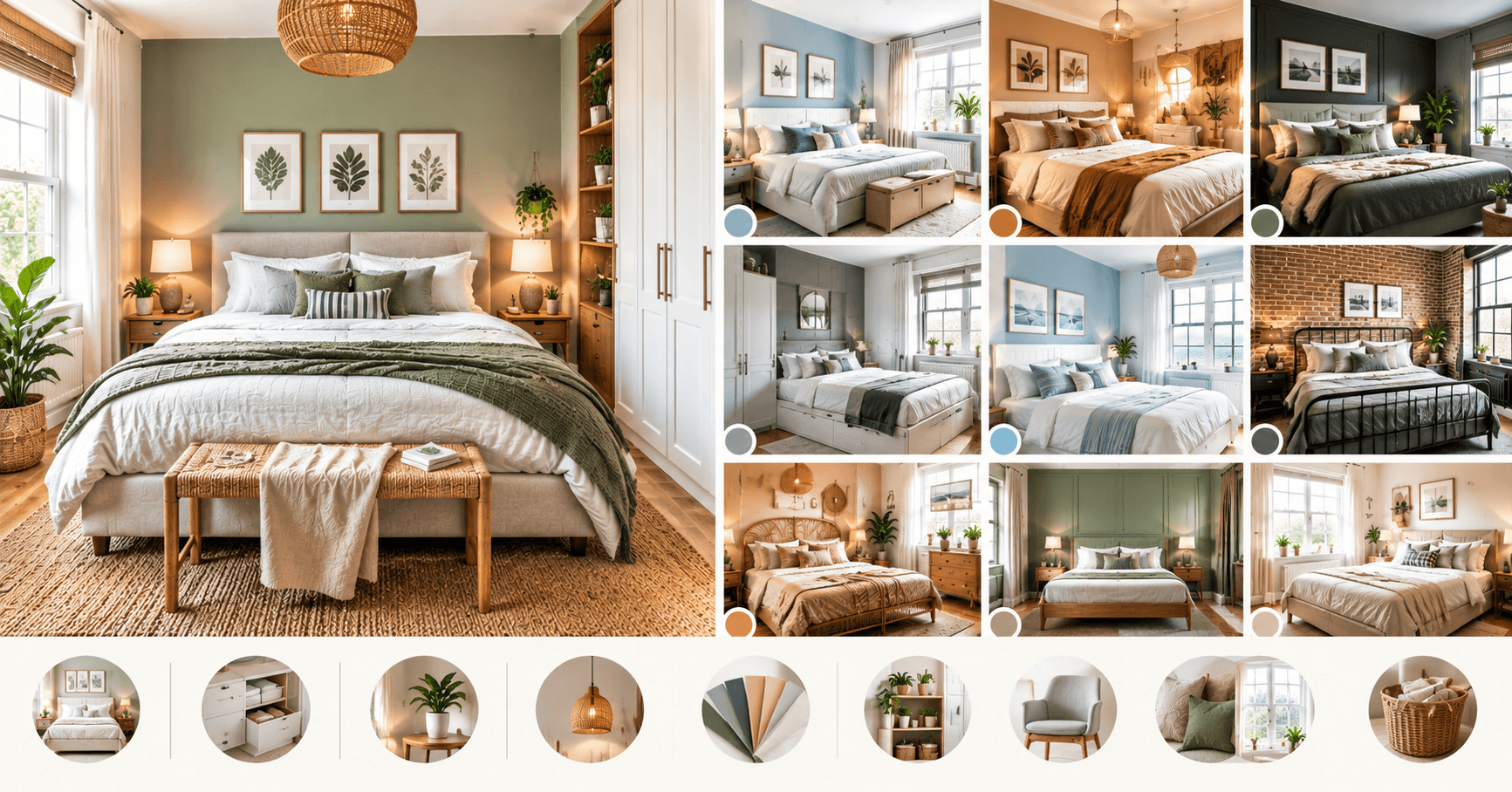 Small bedroom color ideas with light walls, a dark accent wall, and natural lighting