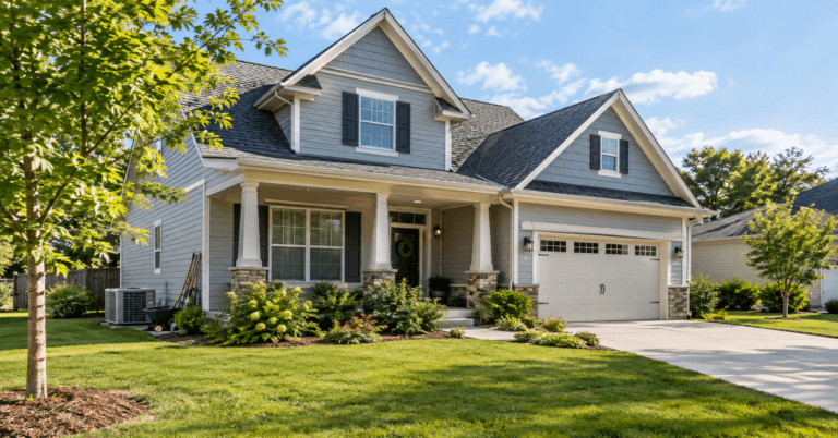 Home maintenance checklist for a well-maintained American suburban house