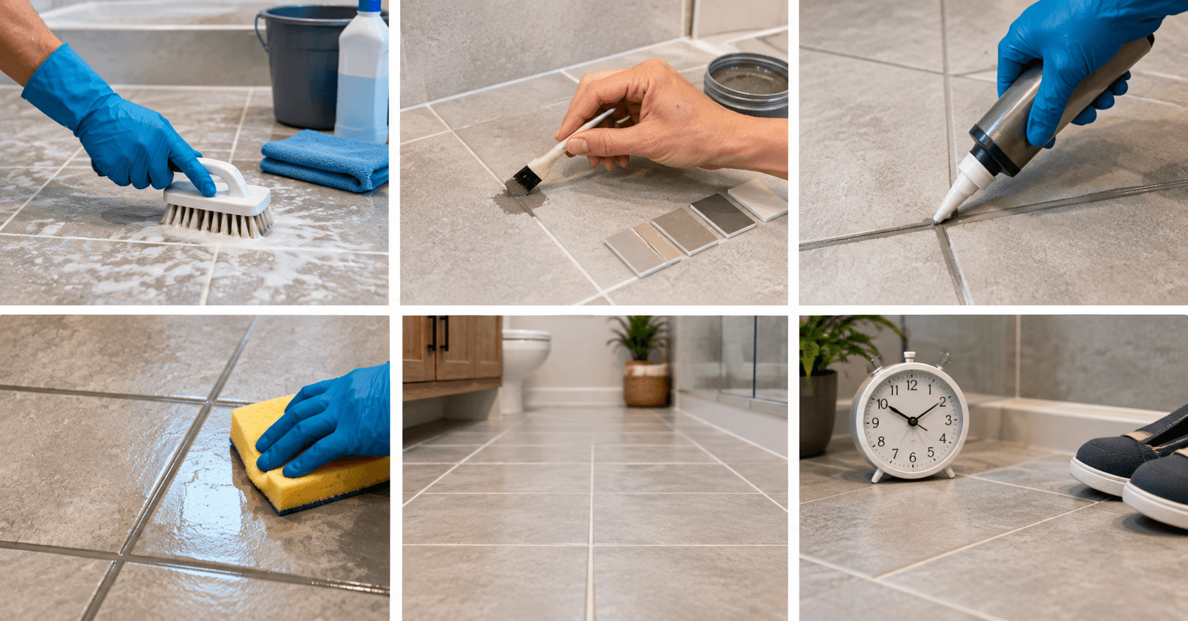 How to Color Seal Grout Step by Step Step-by-step process for color sealing grout on tile