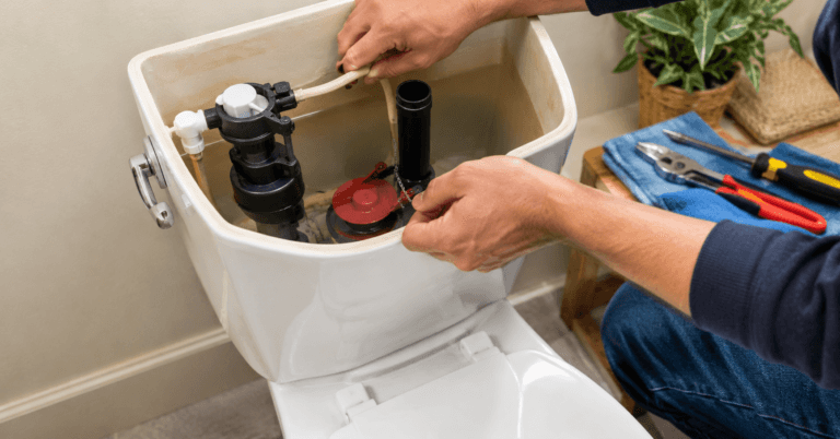 How to fix a running toilet by adjusting the toilet tank components