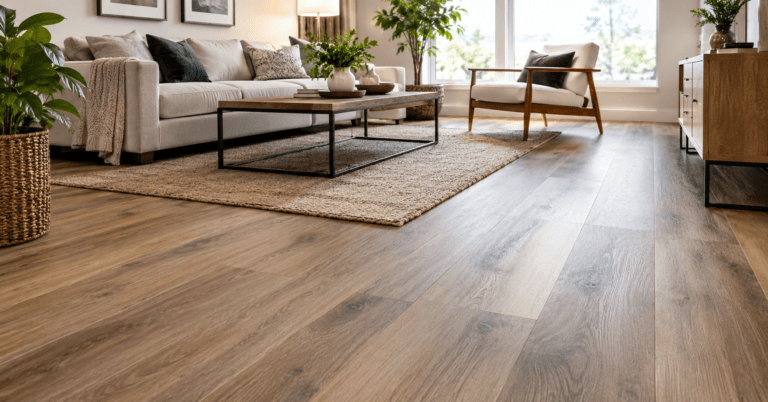 LVP flooring in a modern living room