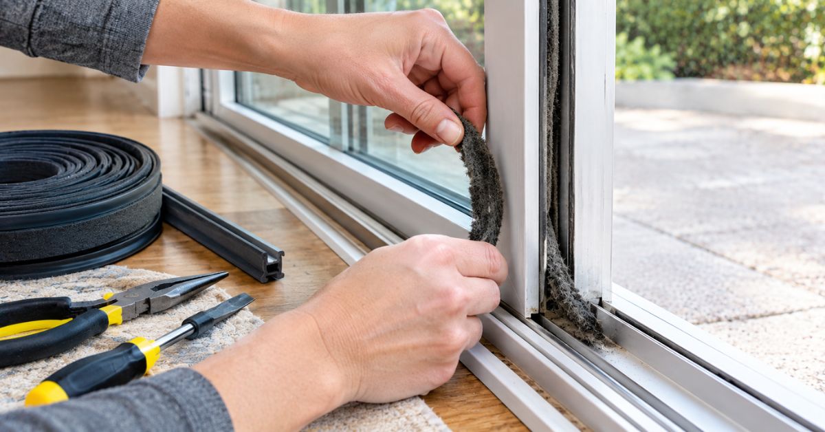 replacing weather stripping on a sliding glass door